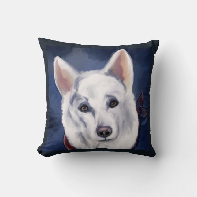 WHITE DEUTSCHE SHEPHERD KISSEN (Vorderseite)