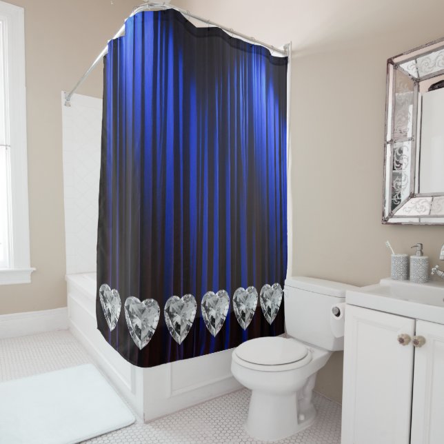 White Diamond Blue Duschvorhang (Beispiel)