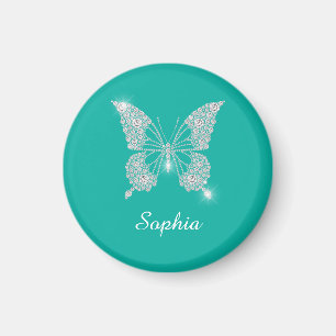 White Diamond Butterfly, Script Name, Aquamarin Magnet