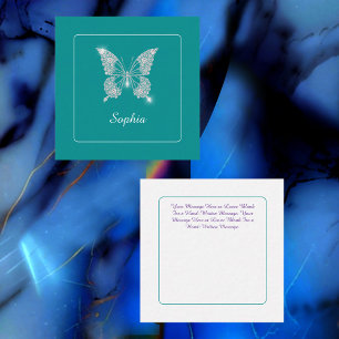 White Diamond Butterfly, Script Name, Deep Aquamar Begleitkarte