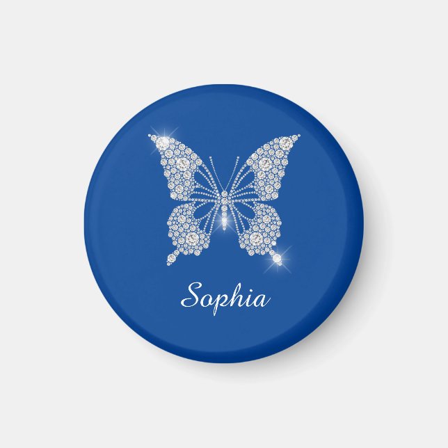 White Diamond Butterfly, Script Name, Deep Blue Magnet (Vorne)