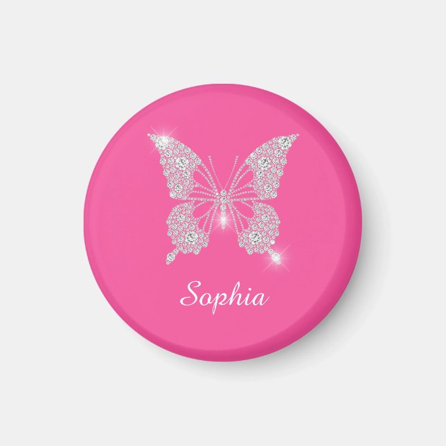 White Diamond Butterfly, Script Name, Pink Magnet (Vorne)