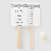 White Diamond Heart Wedding Program