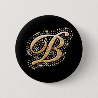 White Diamonds and Golden Initial ''B'' Button