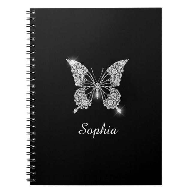 White Diamonds Butterfly, Schmetterling, Schreib-N Notizblock (Vorderseite)