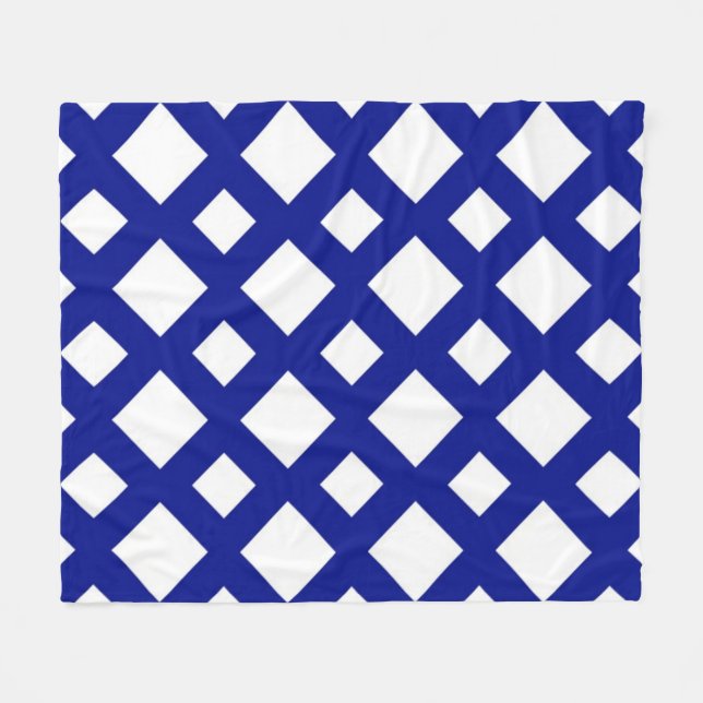 White Diamonds on Navy Fleecedecke (Vorderseite (Horizontal))