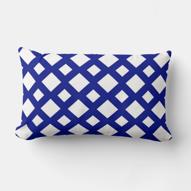White Diamonds on Navy Lendenkissen (Vorderseite)