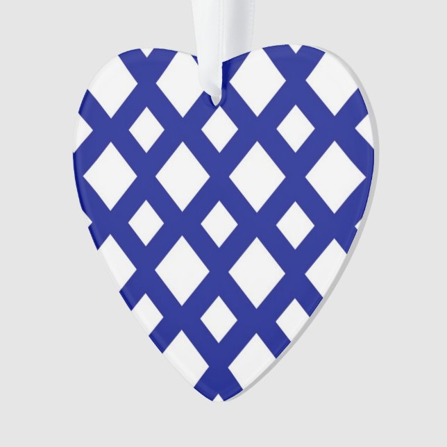 White Diamonds on Navy Ornament (Vorderseite)