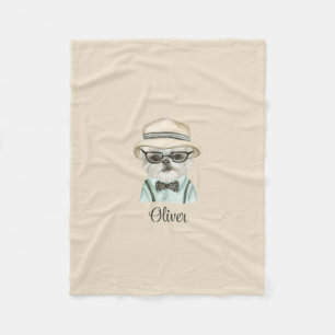 White Dog Malteser Baby Boy Fuppy Puppy Fleecedecke