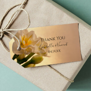 White Double Daffodils Hochzeit Danke für Ihre Unt Geschenkanhänger