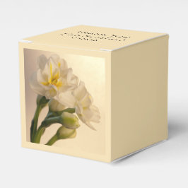 White Double Daffodils Spring Wedding Geschenkschachtel