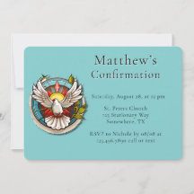 White Dove Aquamarin Blue Confirmation Feier