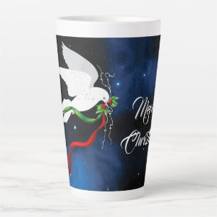 White Dove Christmas Große Latte Tasse