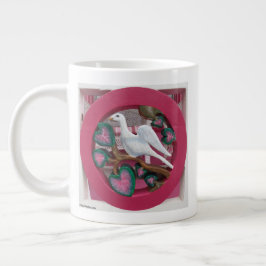 White Dove on Pink - Martha's Vineyard Jumbo-Tasse