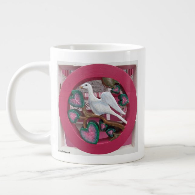 White Dove on Pink - Martha's Vineyard Jumbo-Tasse (Links)