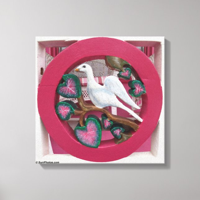 White Dove on Pink - Martha's Vineyard Leinwanddruck (Vorderseite)