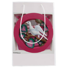 White Dove on Pink - Martha's Vineyard Mittlere Geschenktüte