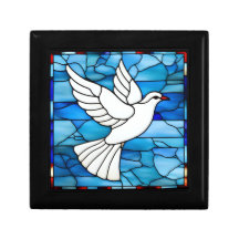 White Dove on Stained Glass