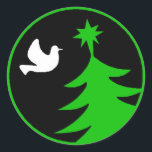 White Dove Peace Green Christmas Tree Stickers<br><div class="desc">White Dove of Peace Green Christmas Tree Postage Stickers für Weihnachtskarten oder als Geschenketiketten. Anpassen</div>