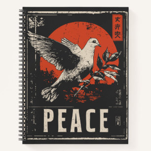 White Dove Peace Movement Anti War Symbol Notizbuch