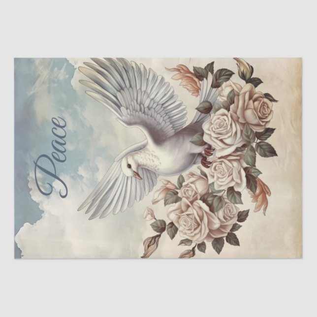 White Dove Peace-Rose Seidenpapier (Vorderseite)
