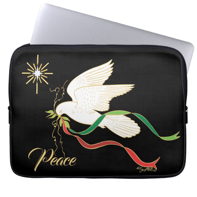 White Dove Spreading Peace Laptopschutzhülle (Vorderseite)