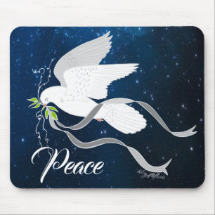 White Dove Spreading Peace Mousepad