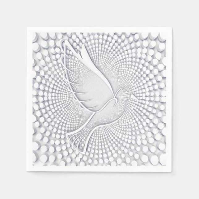 White Dove Standard Cocktail Papier Napkins Serviette (Vorderseite)