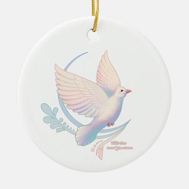 White Dove Wedding Ornament (Vorne)