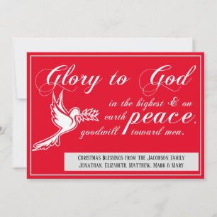 White Dove Weltfrieden Luke 214 Weihnachtsverse Feiertagskarte