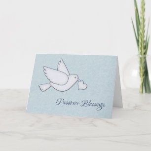 White Dove with Heart, Pessach Segnungen Karte