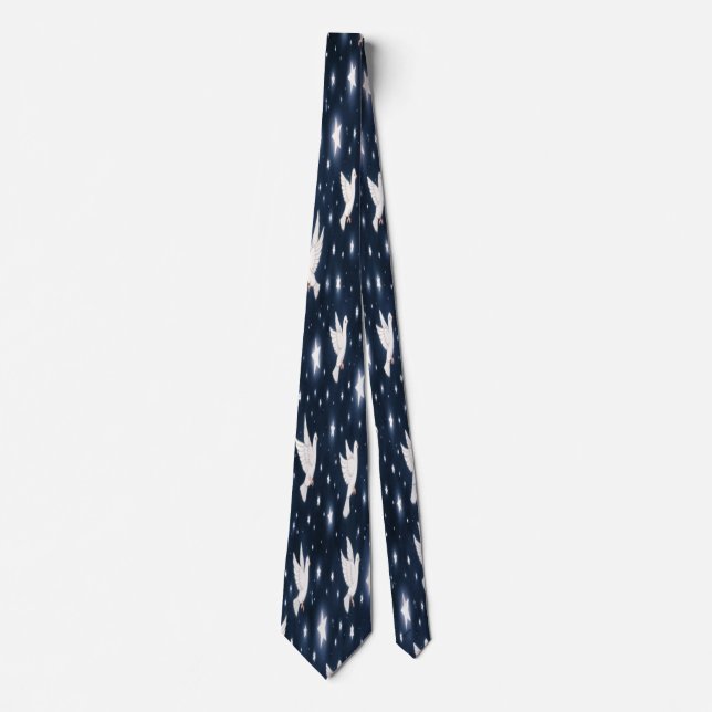White Doves and Stars Tie Krawatte (Vorderseite)