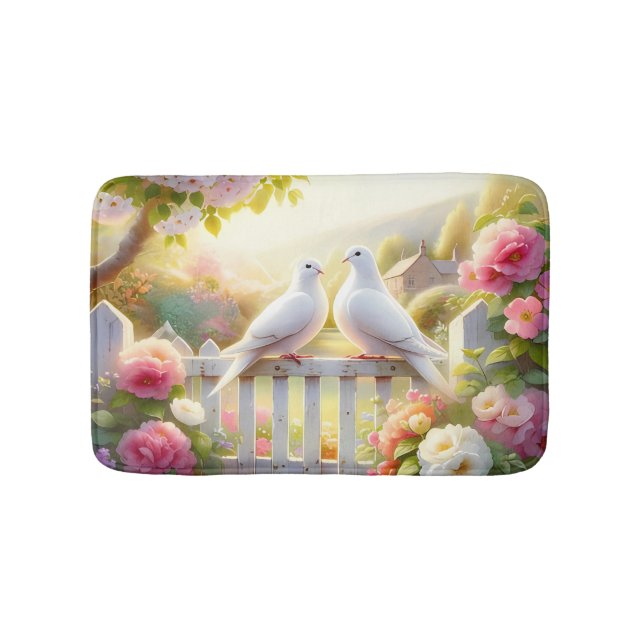 White Doves Cottage Garden Badematte (Vorderseite)