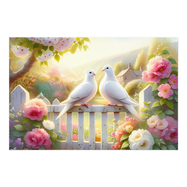 White Doves Cottage Garden Fotodruck (Vorne)