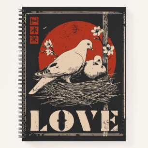White Doves Romance Peace Liebe Design Notizbuch