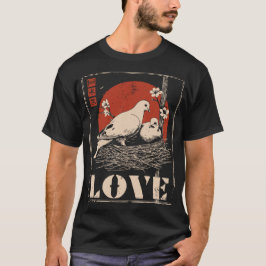 White Doves Romance Peace Liebe Design T-Shirt