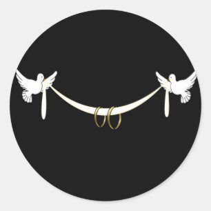 White Doves Wedding Stickers