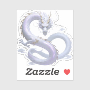 White Dragon Art   Mythische Fantasy-Ästhetik   Od Aufkleber