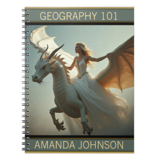 White Dragon Rider Notebook Notizblock