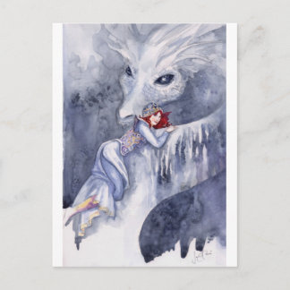 White Dragon Rider Postkarte
