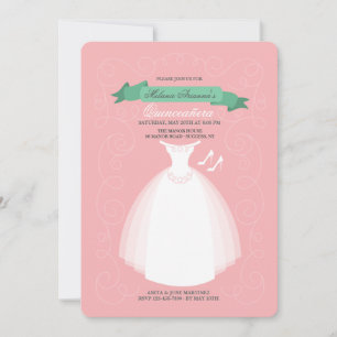 White Dress Quinceañera Einladung