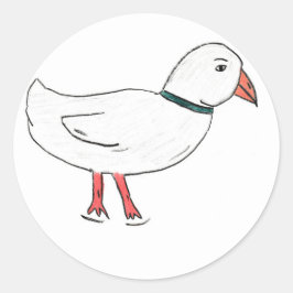 White Duck Runder Aufkleber