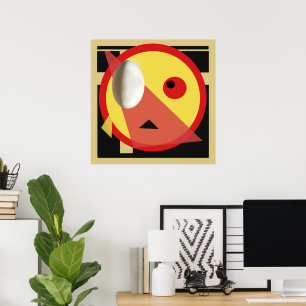 White Egg Modernes Bauhaus Design Poster
