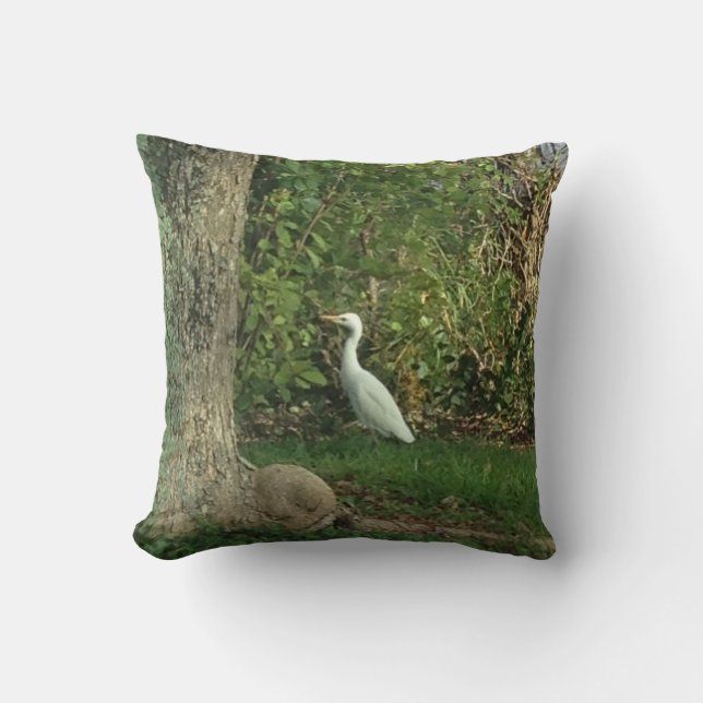 White Egret Kissen (Vorderseite)