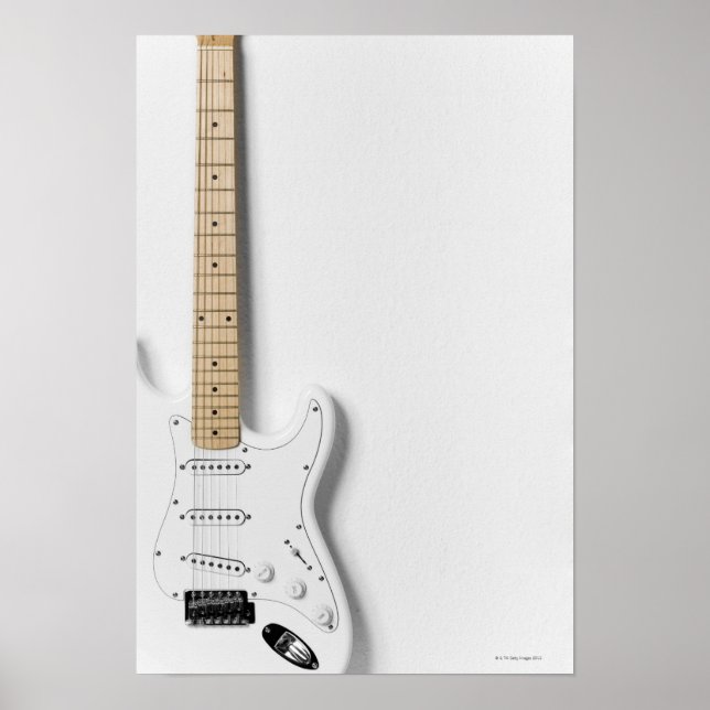 White Electric Gitarre 3 Poster (Vorne)