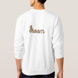 White Elegant Chic Groom Wedding Besticktes Sweatshirt