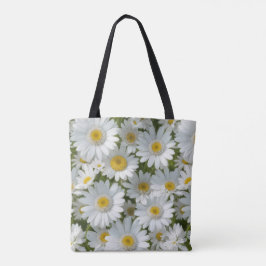 White Elegant Daisies Tasche