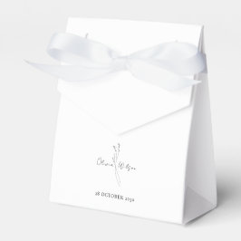 White Elegant Minimalist Botanical Wedding Geschenkschachtel