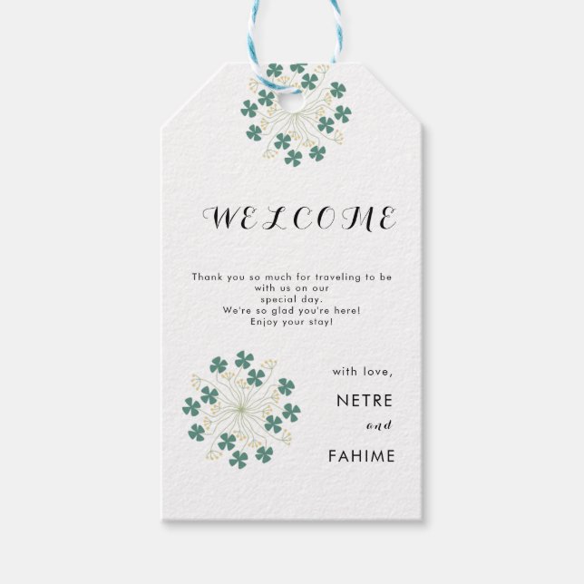 White Elegant Vielen Dank, dass Sie ein Geschenk b Geschenkanhänger (Vorderseite)
