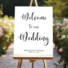 White Elegant Wedding Empfang Sign 18x24 Poster